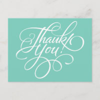 Carte de remerciements turquoise design