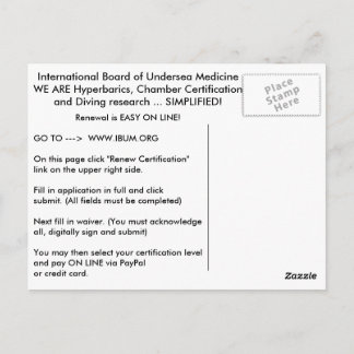 Postale Carte de renouvellement IBUM