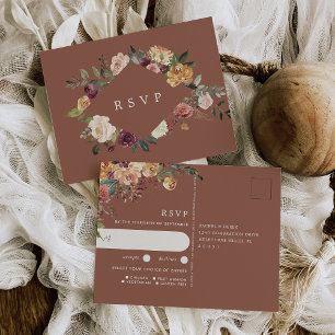 Postale Carte de réponse au choix de repas de mariage flor