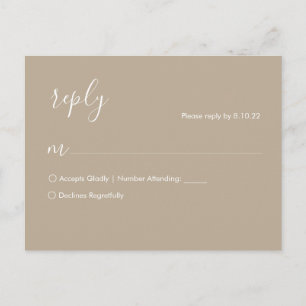 Postale Carte de réponse de mariage bohème