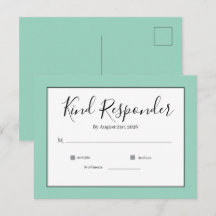 Carte de réponse minimale élégante pour mariage