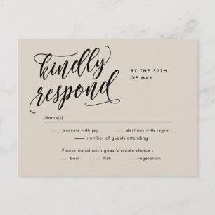 Postale Carte de réponse RSVP Eternal Bliss Editable Color