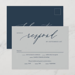 Postale Carte de réponse RSVP modifiable couleur écriture 