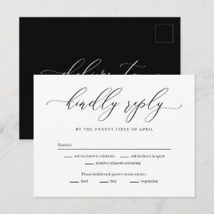 Postale Carte de réponse RSVP pour Forever Love Editable C