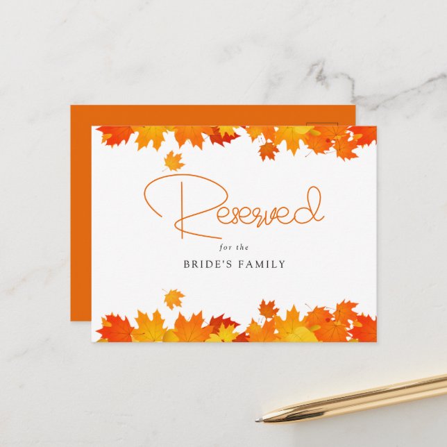 Postale Carte de réservation Boho Chic Mariage de automne (Devant/Arrière en situation)
