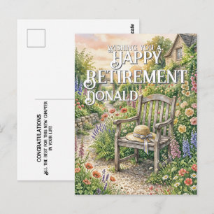 Postale Carte de retraite avec illustration de jardin de c