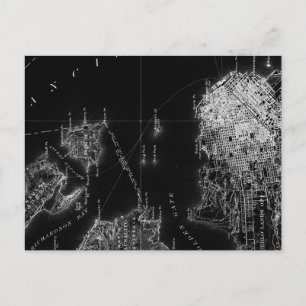 Postale Carte de San Francisco noir et blanc