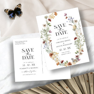 Postale Carte de sauvegarde de date Boho White