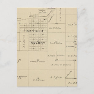 Postale Carte de section du comté de T24S R23E Tulare