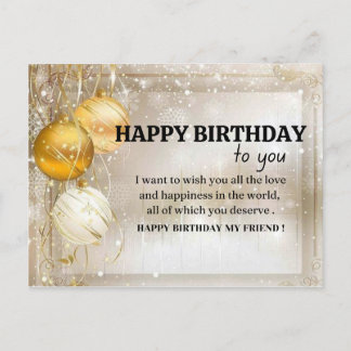 POSTALE CARTE DE SOUHAIT D'ANNIVERSAIRE
