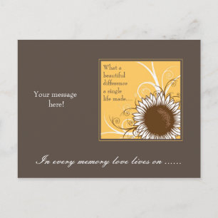 Postale Carte de Sympathie du cadre de tournesol