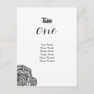 Postale Carte de table à coin noir Design