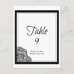 Postale Carte de table à médaillon noir avec bordure noire