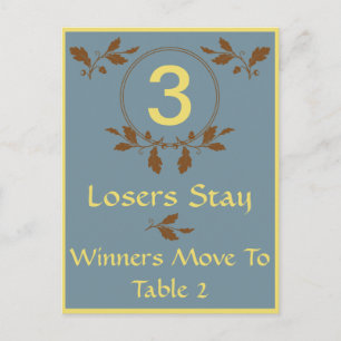 Postale Carte de table Bunco-Leaves Fall N° 3