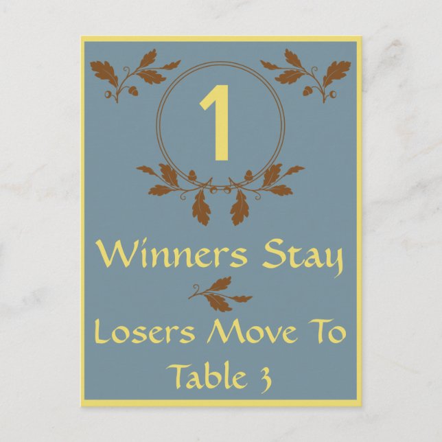 Postale Carte de table Bunco-Leaves Fall No 1 (Devant)