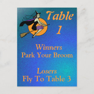 Postale Carte de table de la sorcière Halloween Bunco Numé