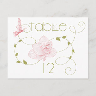Postale Carte de table de mariage de jardin rose Lys