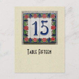 Postale Carte de table du numéro 15 de photo