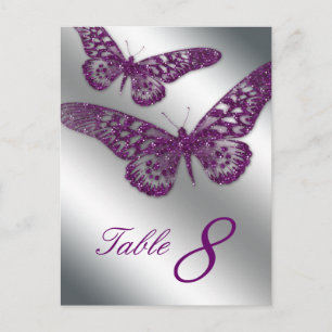 Postale Carte de table Papillon 232 Argent violet
