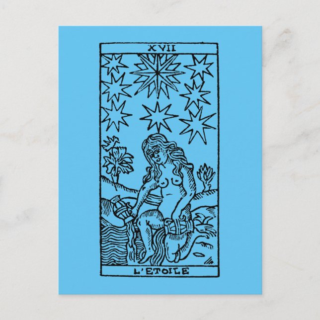 Postale Carte de tarot : Les étoiles (Devant)