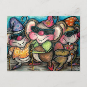 Postale Carte de temps de 3 pépinière de souris aveugles