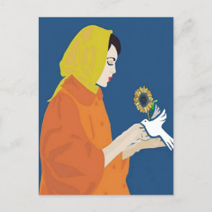 Postale Carte de tourterelle et de tourterelle féminine