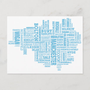 Postale Carte de type bleu du Grand Manchester
