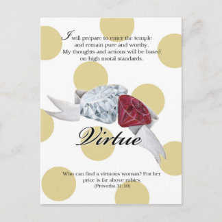 Postale Carte de valeur YW - VIRTUE