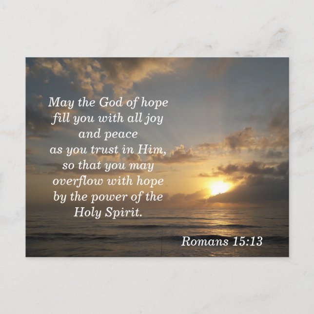 Postale Carte de verset biblique Romains 15:13 (Devant)