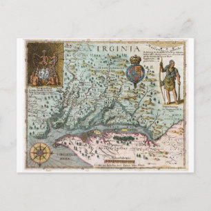 Postale Carte de Virginie 1627