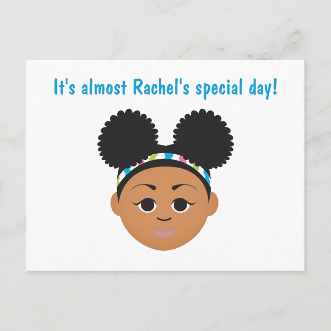 Postale Carte de vœu d'anniversaire #Proud2BNaturalMe (Devant)