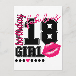 Postale carte de voeux 18 ans anniversaire fille