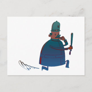 Postale Carte de voeux Anniversaire Cartoon Policeman