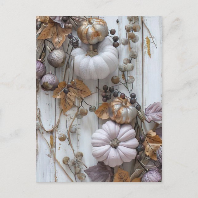 Postale carte de voeux automne citrouille élégant (Devant)