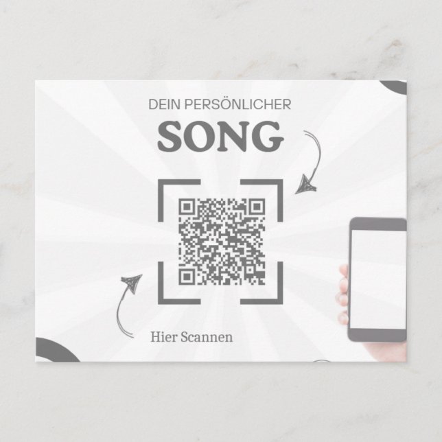 Postale Carte de voeux avec code QR pour une chanson (Devant)