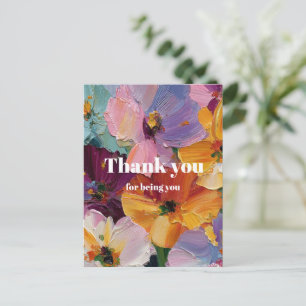 Postale Carte de vœux avec peinture florale impasto vibran