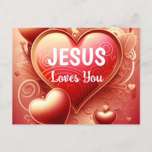 Postale Carte de Vœux Biblique Jésus Vous Aime
