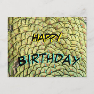 Postale Carte de vœux d'anniversaire à motif jaune de plum