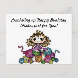 Postale Carte de vœux d'anniversaire au crochet