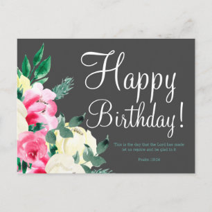Postale Carte de vœux d'anniversaire avec verset biblique