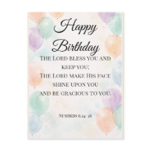 Carte de vœux d'anniversaire chrétienne – Nombres 