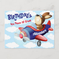 Carte de vœux d'anniversaire de chien volant en av
