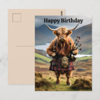 Carte de vœux d'anniversaire de vache des Highland