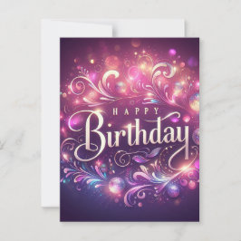 Postale Carte de vœux d'anniversaire élégante avec fleurs 