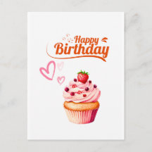 Carte de Vœux d'Anniversaire pour une Douce Cupcak