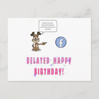 Postale Carte de voeux d'anniversaire tardive