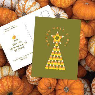 Postale Carte de vœux d'automne à Noël Olive – Arbre en ma