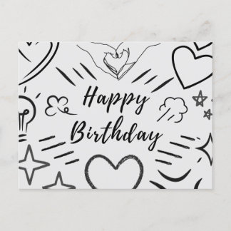 Postale Carte de vœux de croquis d'anniversaire