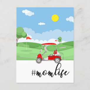 Postale Carte de voeux de golf avec femmes maman golf
