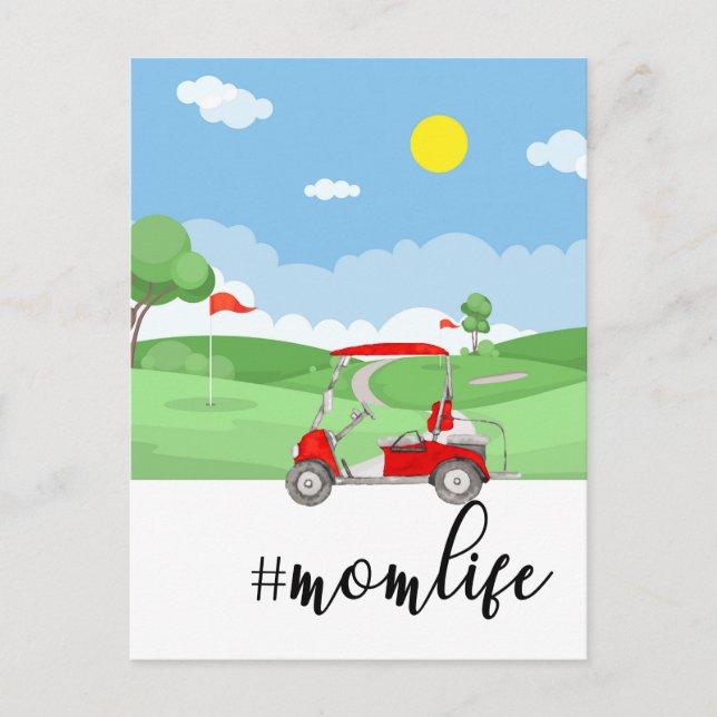 Postale Carte de voeux de golf avec femmes maman golf (Devant)